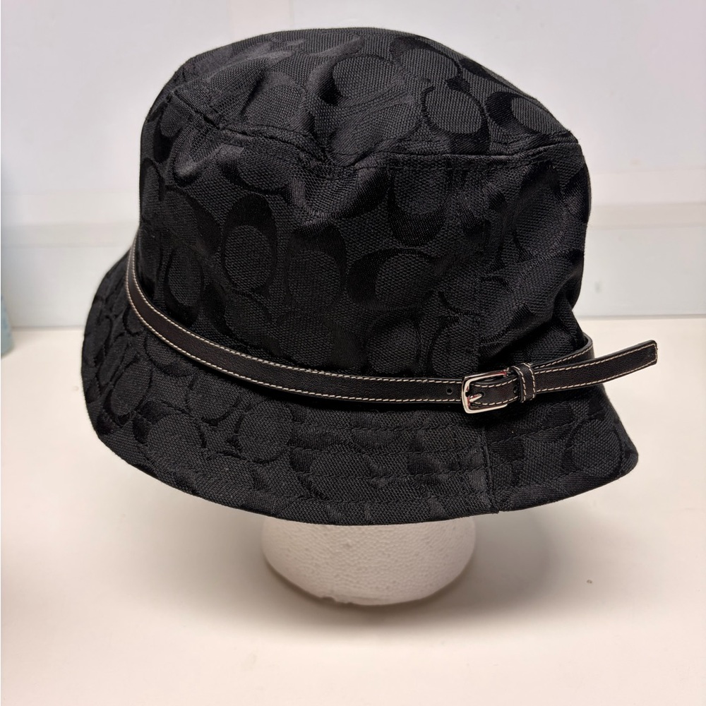 Coach signature Jacquard black bucket hat
